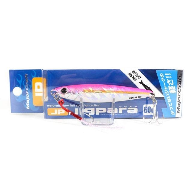 Major Craft Jigpara Short Metal Jig 60g Pink, Center-Balanced, Japanese Made - Image 2
