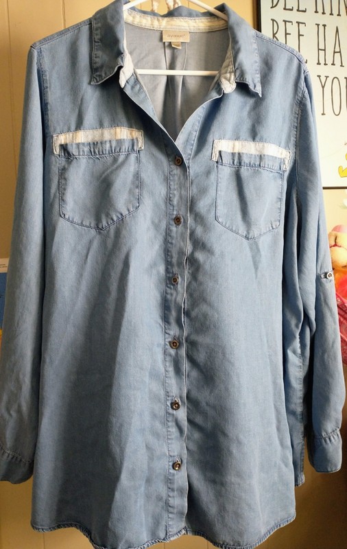 Avenue Women 22/24 Lyocell Blue Comfy Light Spring Top~54" Bust~Pockets~LS~VGC!