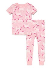 New Pink Old Navy Two Piece Unicorns PJS Pajama Set Size 4T NWT