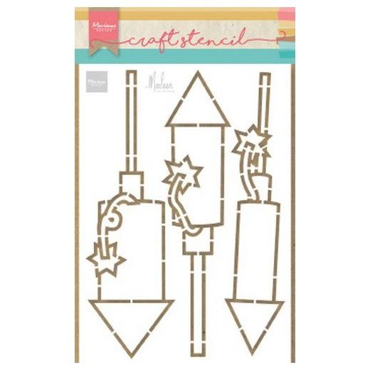 Marianne Design A5 Craft Stencil - Fireworks by Marleen PS8050
