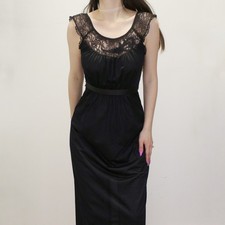 Vintage 60s Black Maxi Nightgown by Seamprufe