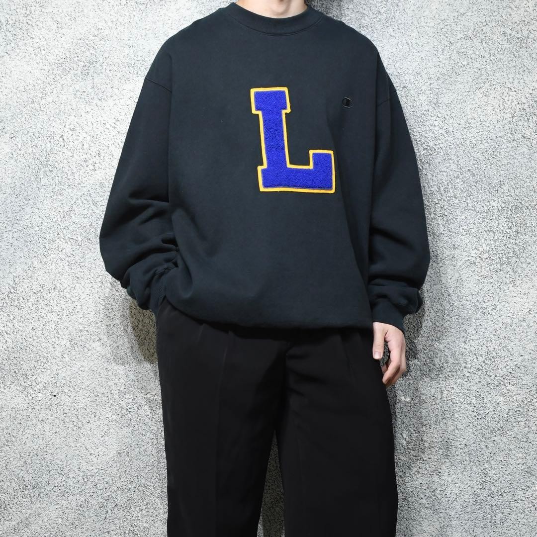 Vintage Remake Lettered Patch Sweat Trainer Black - image 7