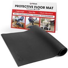 FitDesk Protective Floor Mat - Lightweight PVC Exercise Mat for Carpet  Floo...