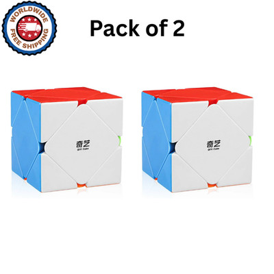QIYI QICHENG SKEWB NON-MAGNETIC STICKERLESS SPEEDCUBE - (Pack of 2)