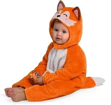 Baby Fox, Toddler Animal One-piece Costume, Zip-up Romper Hooded Jumpsuit
