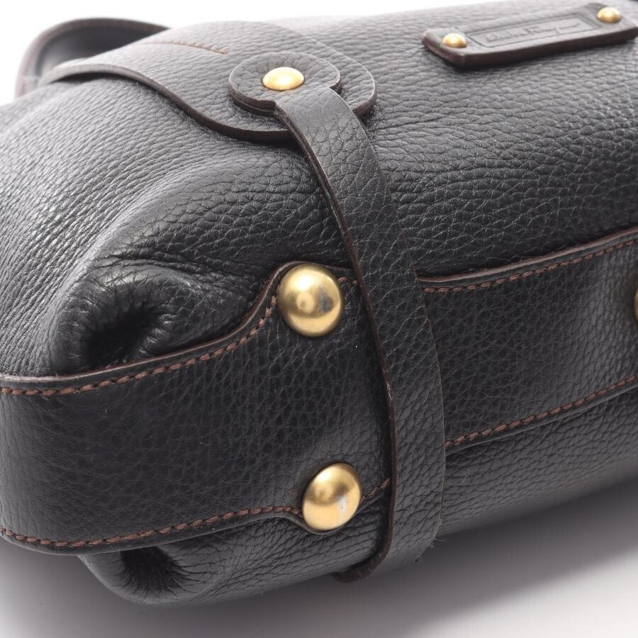 Salvatore Ferragamo Gancini Leather Brown Handbag Double Handle Auth image 8