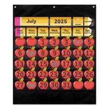 Classroom Calendar Pocket Chart Set Bulletin Board Season Weather Date 128 PCS