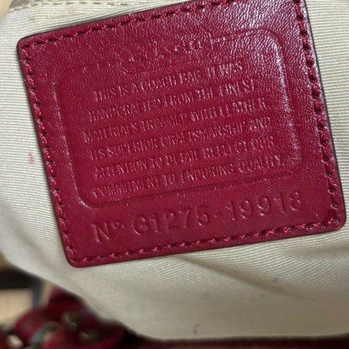 Coach Tan And Red Legacy Shoulder Bag - Picture 10 of 11