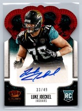 2013 Panini Crown Royale #163 Luke Joeckel Rookie RC AUTO Die Cut Red SP/49