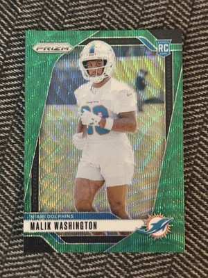 2024 Panini Prizm - Rookies Malik Washington #371 Green Wave Prizm (RC)