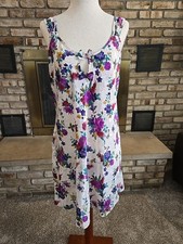 Adonna Vtg Floral Slip Lingerie Dress Womans Sz Medium Intimate Sleepwear Nighty