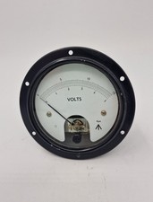 Vintage Round Analog DC Voltmeter Panel Meter 0-15 Volts Untested