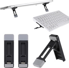 2 Pcs Portable Keyboard Riser, Three Tilt Angle Adjustable Foldable Invisible La