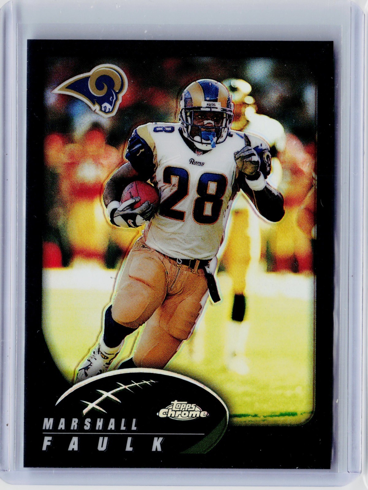 2002 TOPPS CHROME BLACK REFRACTOR #77 - MARSHALL FAULK #ED 045/599