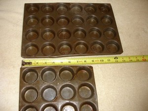 2 Vintage Mini Muffin Baking Tin Pans ~ 36 Holes Total~ Cookware