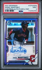 Angel Martinez 2021 Bowman Chrome Purple 1st Auto /250 PSA 9
