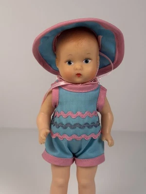 Vintage Effanbee Doll- Tinyette Pink With Doll Stand 7”- V667 - Image 1 of 4