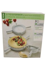 TCM Ravioli Former Set 3 Teigformer Maultaschen Calzone Weiß Kunststoff