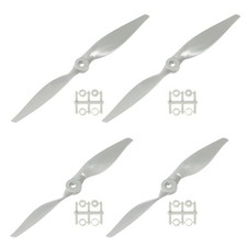 4Pcs RC Propellers 2 Vane Blades Props 10x5" 8x6" Grey with Adapter Rings