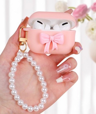 Airpods Pro 2nd Generation Case for Women Girls - Cute Kawaii Bow Keychain Cover