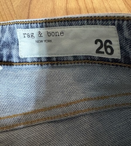 Rag & Bone Dre Low Rise Boyfriend Acid Wash Frayed Jeans 26 - Picture 6 of 13