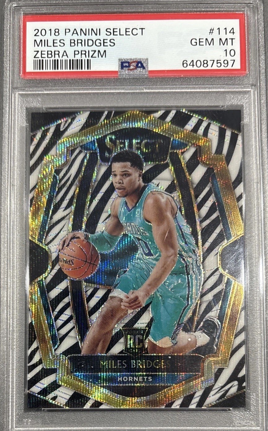 2018 Select MILES BRIDGES ZEBRA  PSA 10 💎  Premier Level Rookie RC 🦓 Stripe