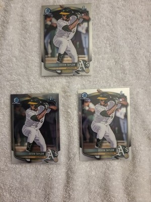 ( 3 ) Devin Taylor - 2025 Bowman Draft #BDC-135 Chrome 1st Bowman Athletics