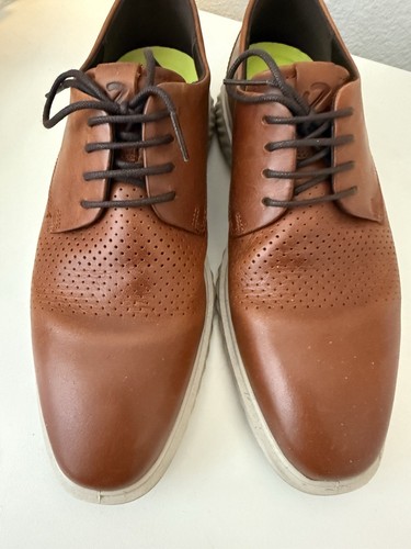 ECCO Shoes Mens ST 1 Hybrid Perforated Oxford Brown Leather Lace Up Low Top 5.5 - Bild 1 von 5