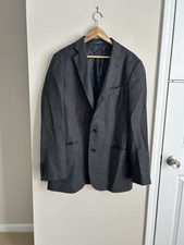 Stafford Grey Wool Blend Seasonal Texture Classic Fit Blazer Sport Coat Size 42L