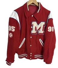 Vintage 90’s Marion High School Men’s Letterman’s Chain Stitch  Jacket Size 42