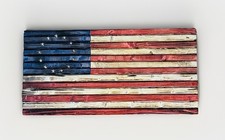 Handmade Wooden American Flag Wall Art 18  Flags Forever USA Rustic Patriotic