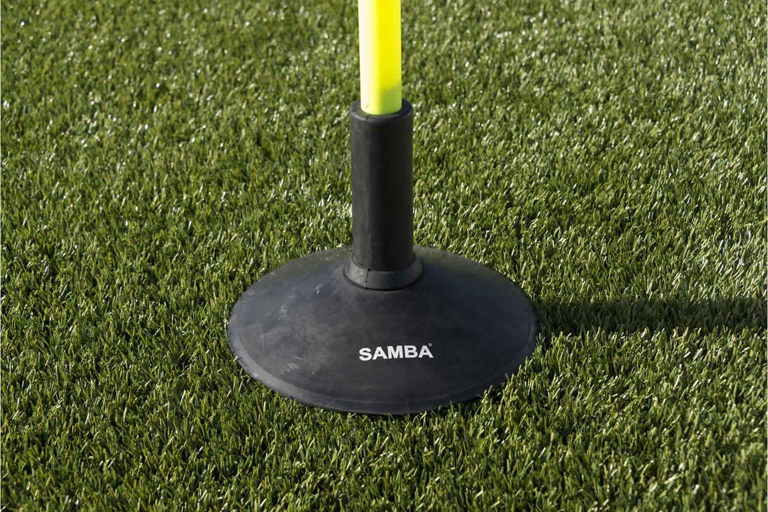 Samba Heavy Duty Rubber Boundary Slalom Pole Base Holder Stand Astro Turf Black