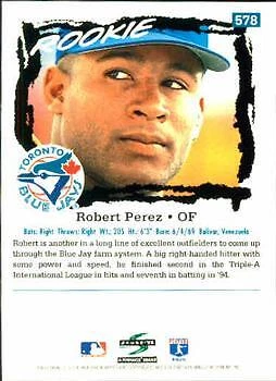 1995 Score #578 Robert Perez - Image 2 of 2