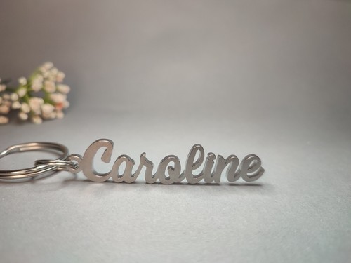 Schlüsselanhänger Caroline personalisiert Edelstahl Geschenk Auto Schlüsselbund - Bild 1 von 5