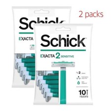 Schick Exacta2 Sensitive Disposable Razor, 10 Count 2Pack  FREE SHIPPING 