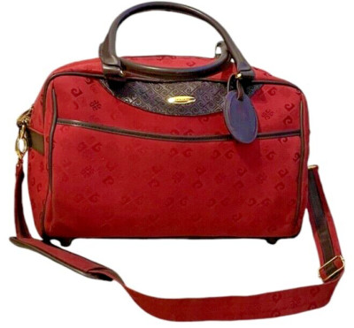 VINTAGE CARDIN MONOGRAM  DUFFLE TRAVEL BAG SHOULDER STRAP UNISEX WITH KEYS