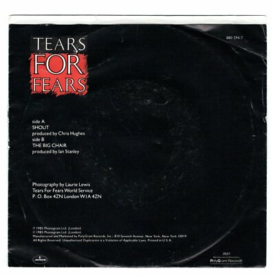 Tears For Fears-Shout (VG+) | eBay