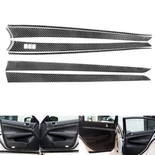 8Pcs Carbon Fiber Interior Door Panel Cover Trim For Infiniti G37 Sedan 2010-13