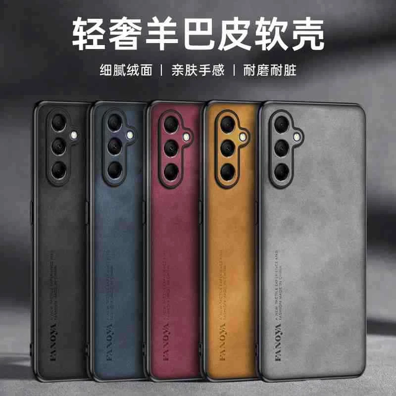 For Samsung Galaxy M35 5G，Luxury Business Retro Leather Soft Rubber Case Cover