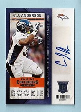 C. J. ANDERSON 2013 PANINI CONTENDERS RC SIGNATURE AUTOGRAPH AUTO BRONCOS
