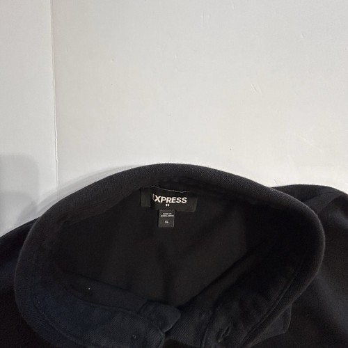 EXPRESS Poloshirt Herren Gr. XL schwarz Stretch Piqué Polo Löwe Logo Shirt - Bild 4 von 8