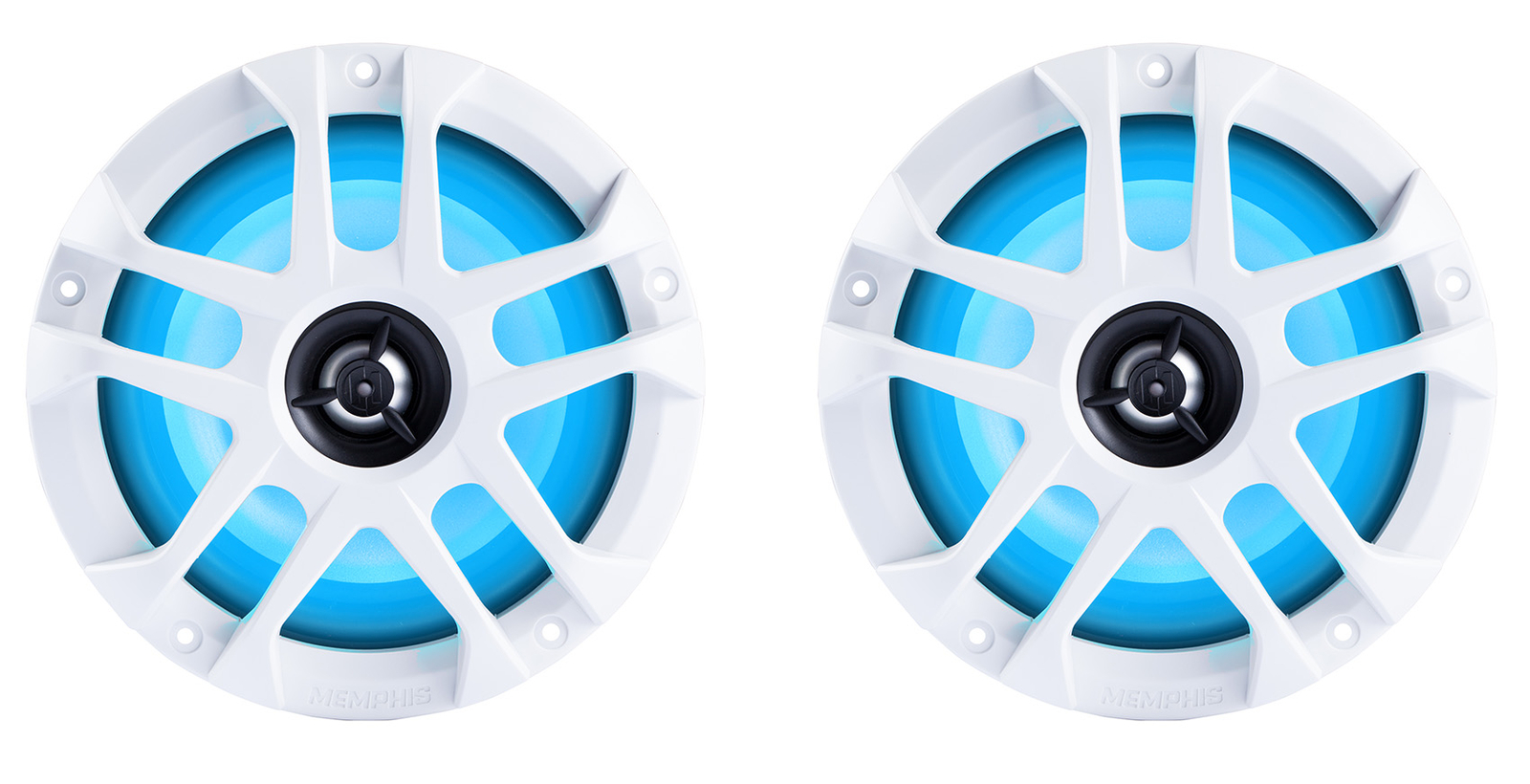 4 Memphis Audio MXA80L 120 Вт 8 двухполосных динамиков для морских судов с решетками RGB LED