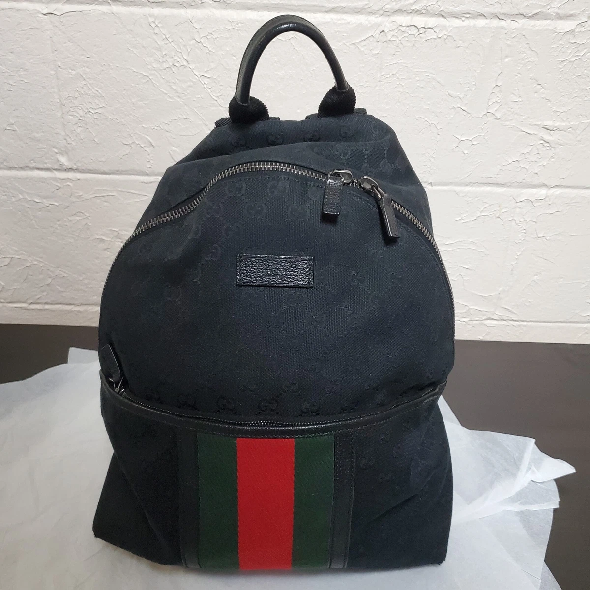 canvas black gucci backpack