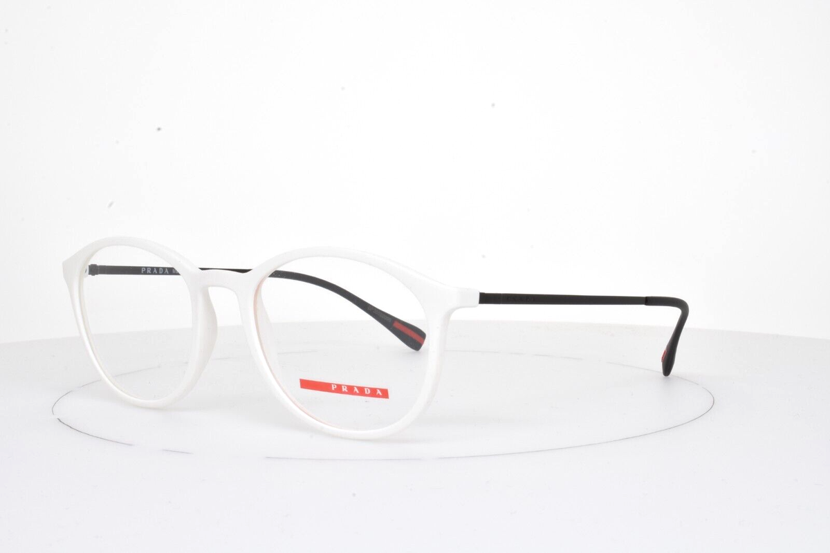 Prada Linea Rossa Eyeglasses White Black 51-19-135 04H TWK Prada Linea Rossa Eyeglasses White Black 51-19-135 04H TWK