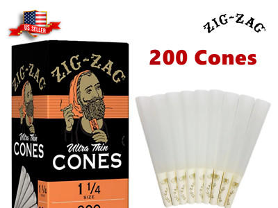 Zig-Zag 1 1/4 Size Ultra thin Pre rolled Cone 50  100 200 Cones Free Shipping