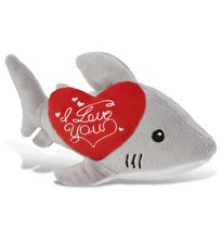 PLUSH I LOVE YOU RED HEART - 6" PLUSH - SHARK