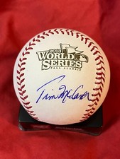 TIM MCCARVER AUTOGRAPHED SIGNED 2013 WORLD SERIES BASEBALL RED SOX COA