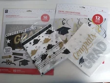  Graduation Party Supplies 16 pcs.Photo Boot kit,12 swirl Decorations,Tablecover