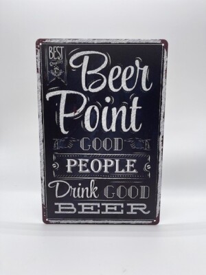Blechschild Beer Point 20x30cm Nostalgie Retro Reklame Vintage Geschenk Deko