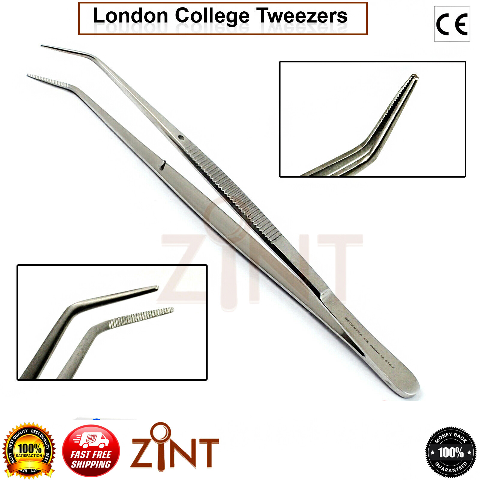 X10 Dental Surgical London College Tweezer Cotton Dressing Pliers